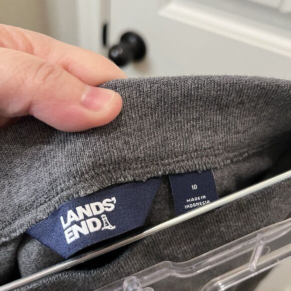 Lands End Gray Knit Cotton Button Front Casual Skort Pull On Shorts Womens Sz 10 - Picture 7 of 8